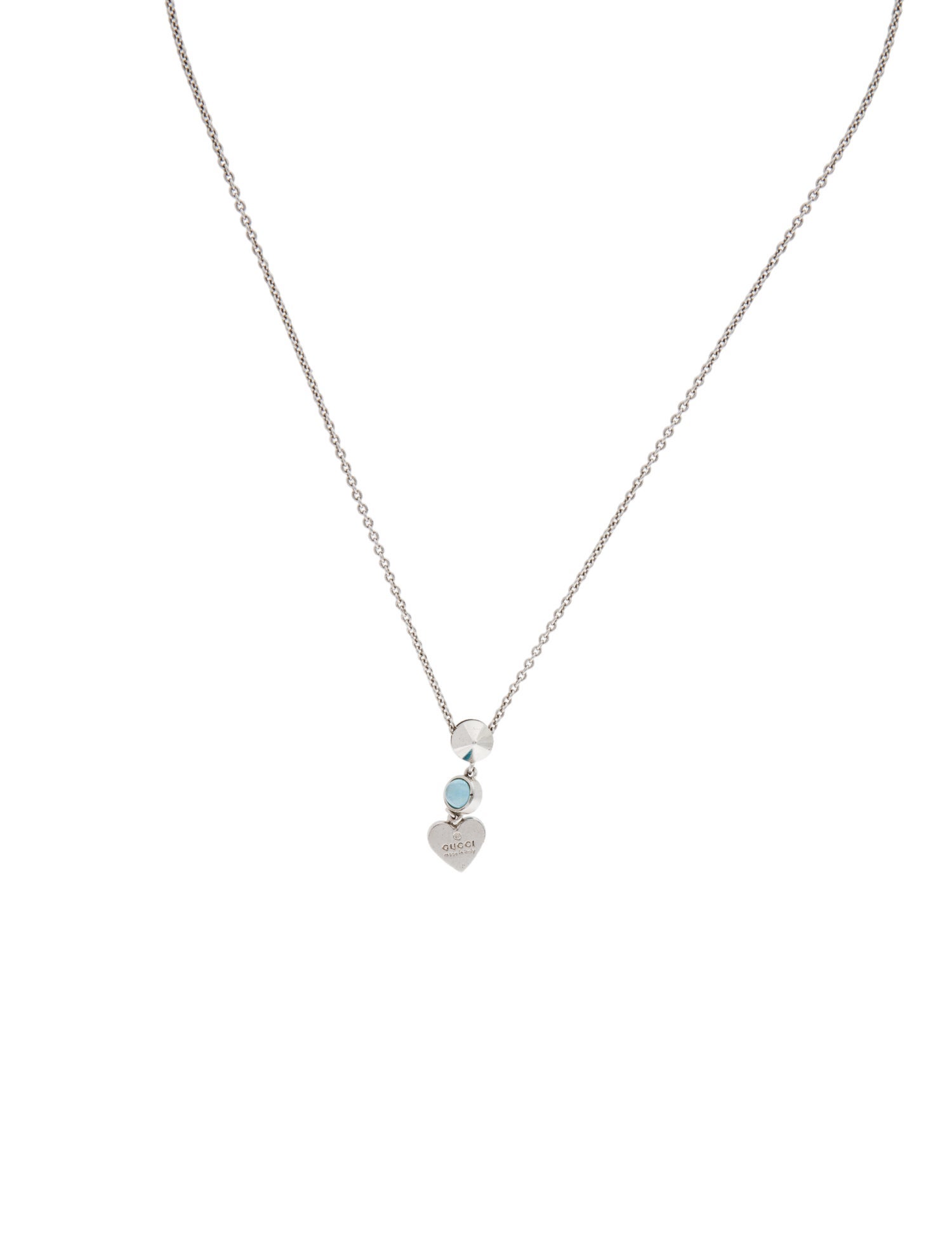 Gucci Topaz Trademark Heart Pendant Necklace